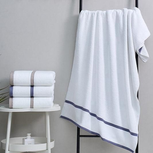 5-Star Hotel White Pure Cotton Large Bath Towel, High Absorbent Towel for Beauty Salon, Hotel & Homestay, Custom Logo Supported