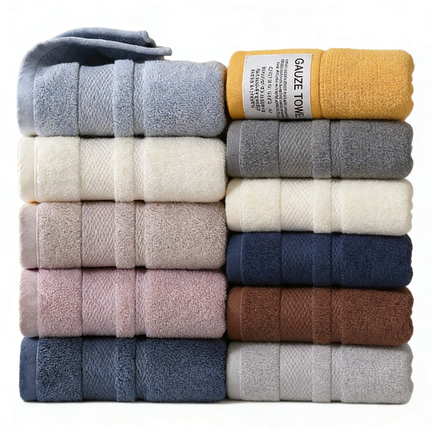 7A Antibacterial Hotel Towel Set | Terry & Gauze Towel | Custom Logo | Wholesale