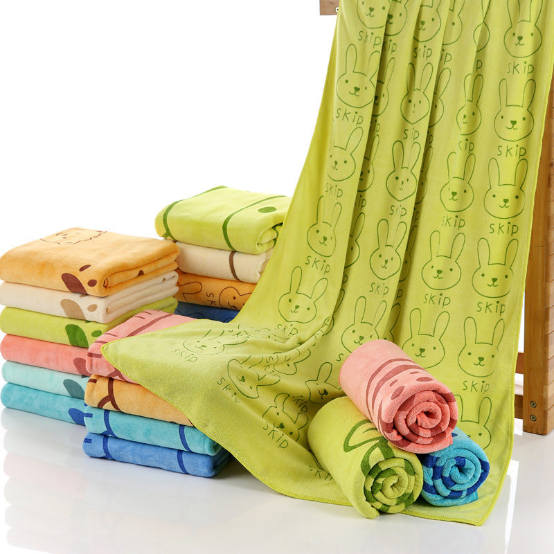 Cartoon Printed Microfiber Bath Towel 70×140cm | Kids & Family | Wholesale