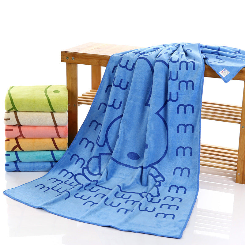 Cartoon Printed Microfiber Bath Towel 70×140cm | Kids & Family | Wholesale