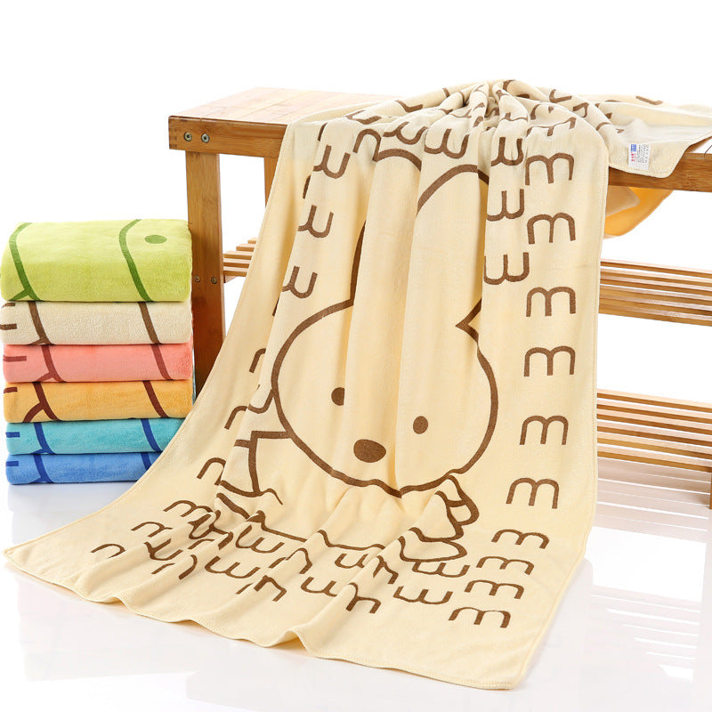 Cartoon Printed Microfiber Bath Towel 70×140cm | Kids & Family | Wholesale