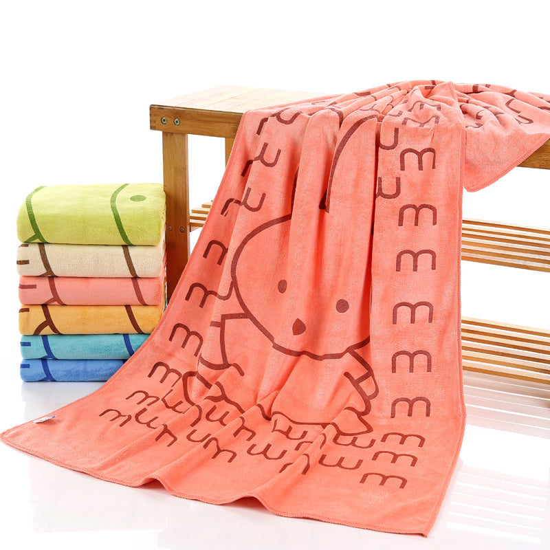 Cartoon Printed Microfiber Bath Towel 70×140cm | Kids & Family | Wholesale