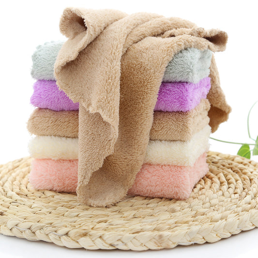 Coral Fleece Small Square Towel 25×25cm | Kids Hand Wipe | Wholesale