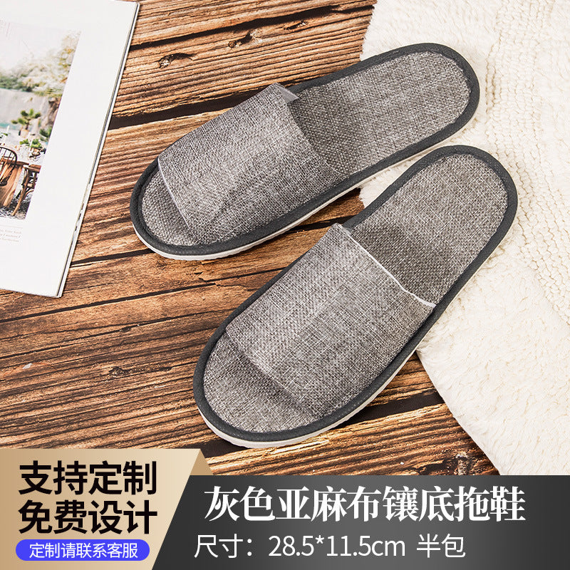 Hotel Disposable Slippers | Cotton Linen, Non-Slip, Custom Logo | Wholesale