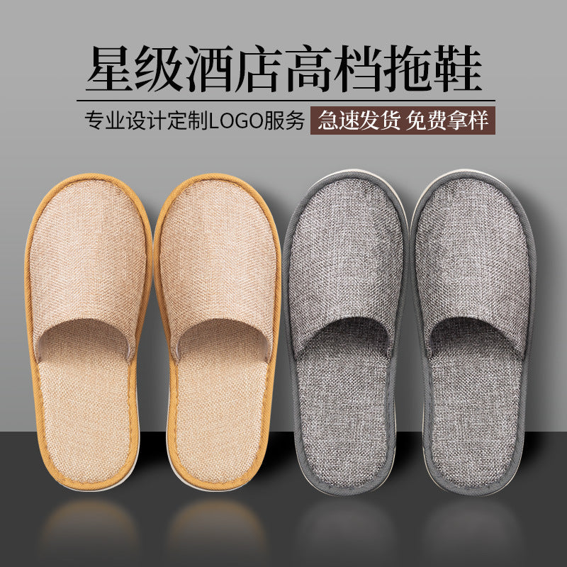 Hotel Disposable Slippers | Cotton Linen, Non-Slip, Custom Logo | Wholesale