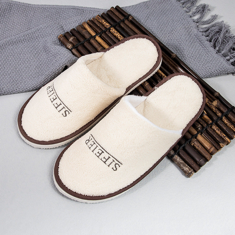 Thick Coral Fleece Disposable Slippers | Non-slip | Hotel, Airbnb & Beauty Salon