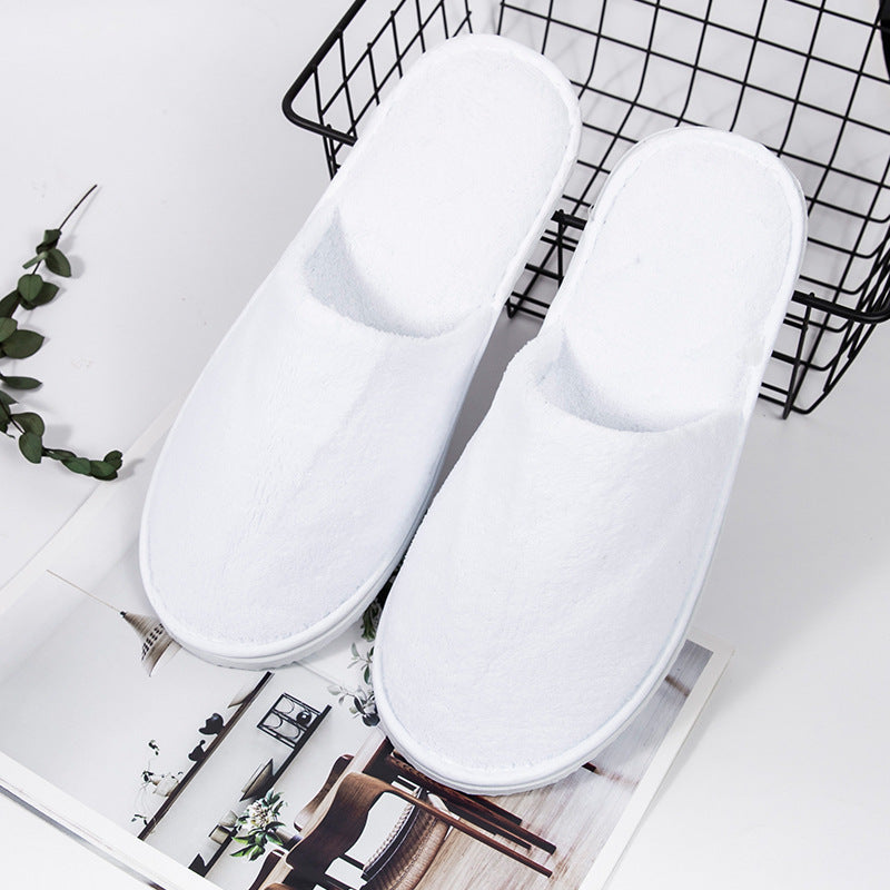 Thick Coral Fleece Disposable Slippers | Non-slip | Hotel, Airbnb & Beauty Salon