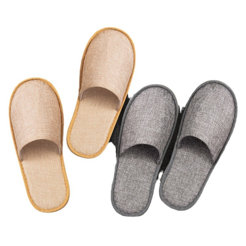 Hotel Disposable Slippers | Cotton Linen, Non-Slip, Custom Logo | Wholesale