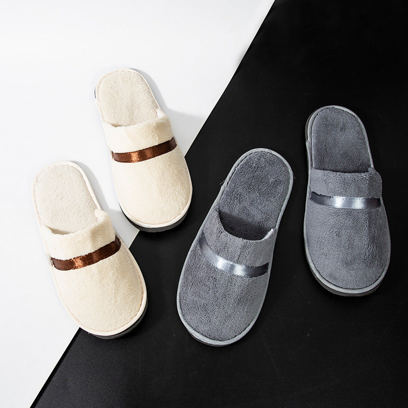 Thick Coral Fleece Disposable Slippers | Non-slip | Hotel, Airbnb & Beauty Salon