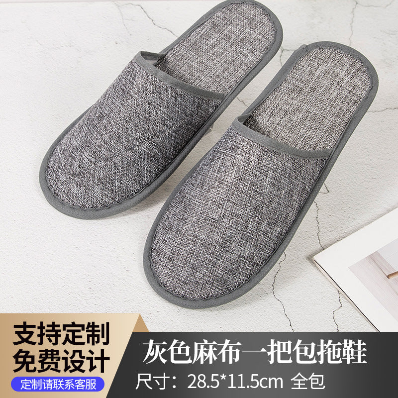 Hotel Disposable Slippers | Cotton Linen, Non-Slip, Custom Logo | Wholesale