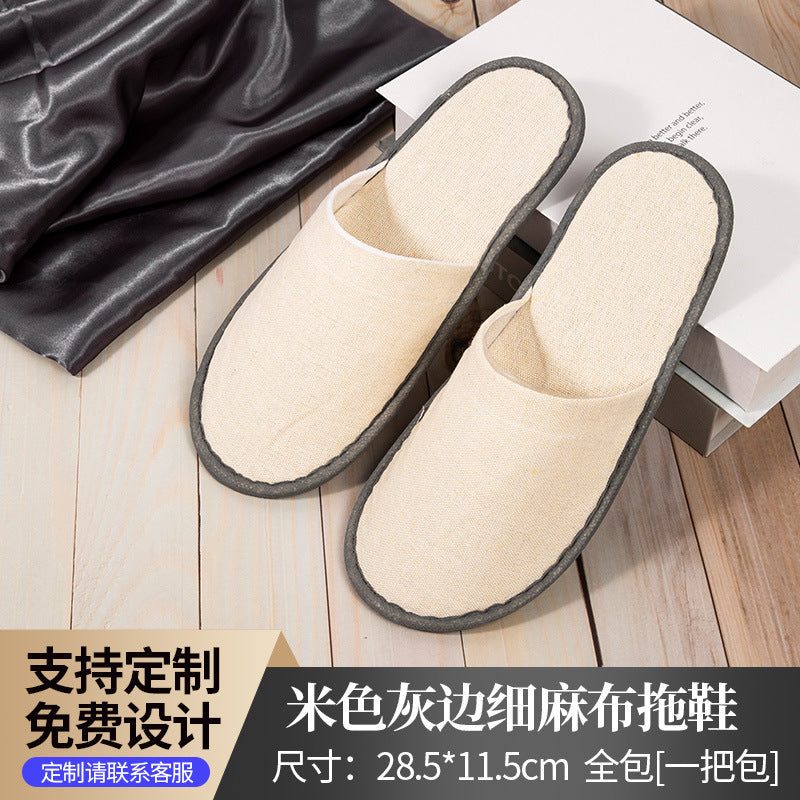Hotel Disposable Slippers | Cotton Linen, Non-Slip, Custom Logo | Wholesale
