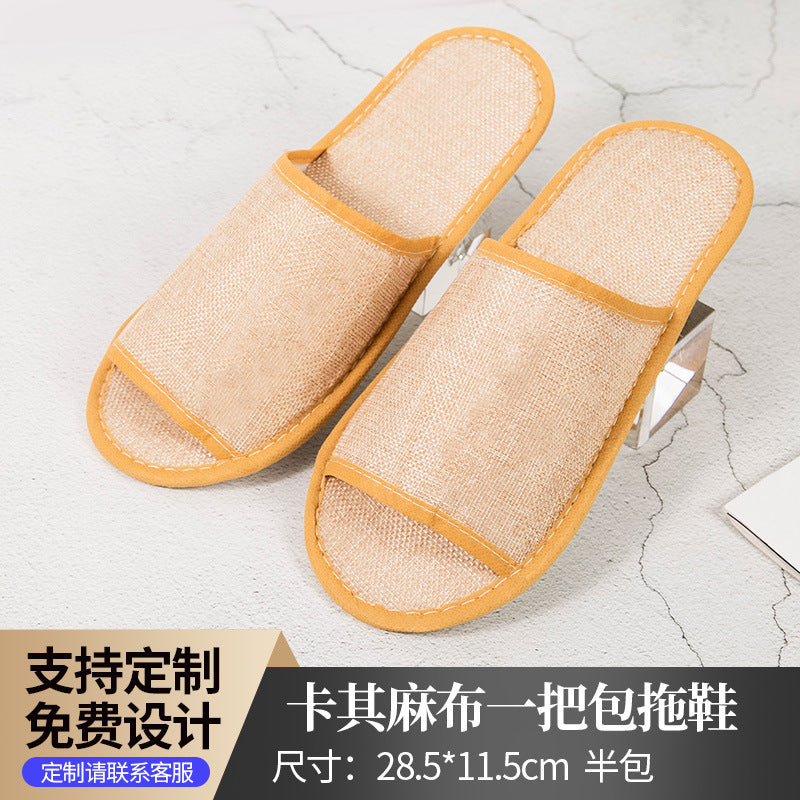 Hotel Disposable Slippers | Cotton Linen, Non-Slip, Custom Logo | Wholesale