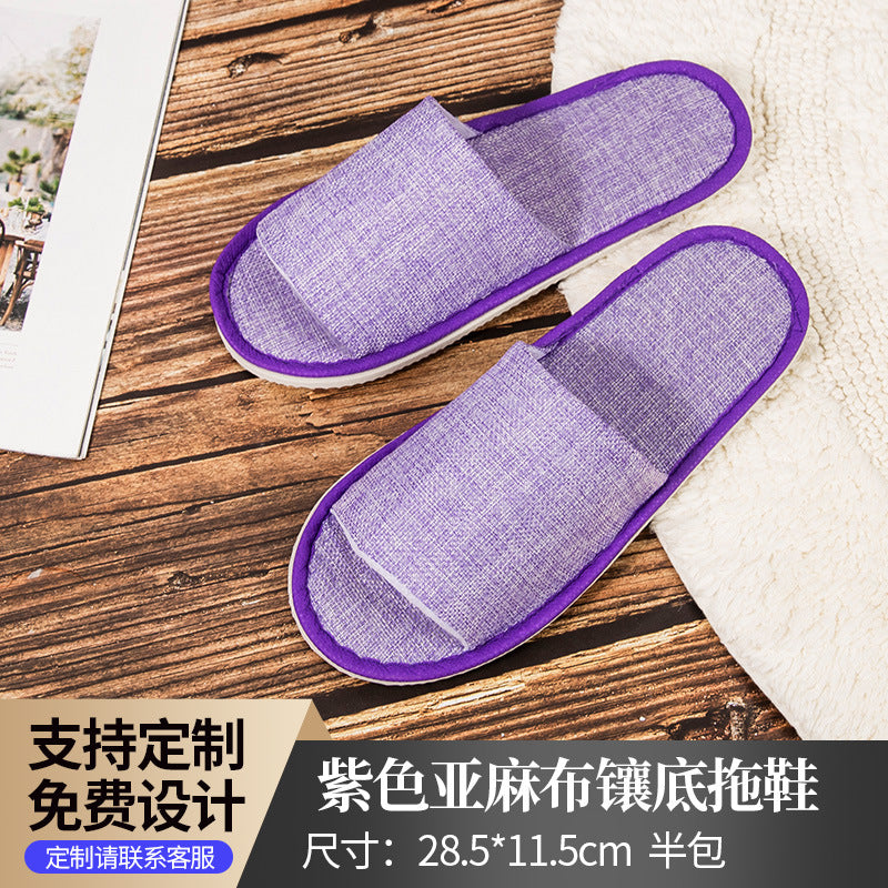 Hotel Disposable Slippers | Cotton Linen, Non-Slip, Custom Logo | Wholesale