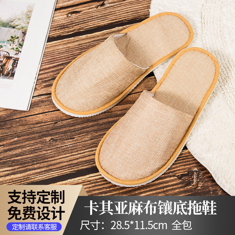Hotel Disposable Slippers | Cotton Linen, Non-Slip, Custom Logo | Wholesale