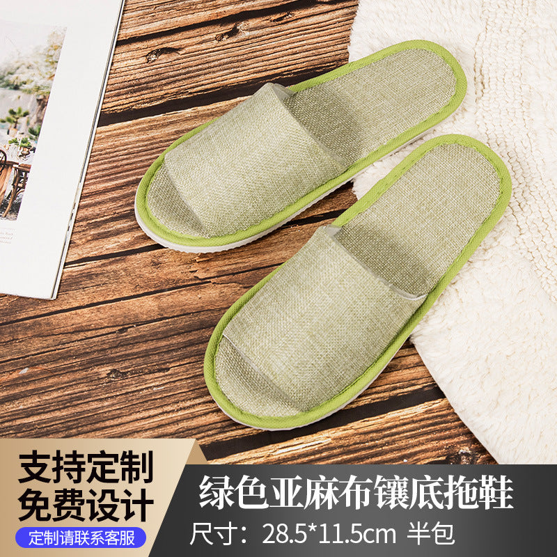 Hotel Disposable Slippers | Cotton Linen, Non-Slip, Custom Logo | Wholesale