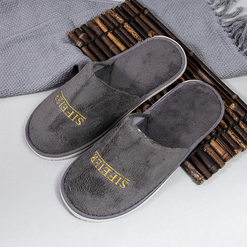 Thick Coral Fleece Disposable Slippers | Non-slip | Hotel, Airbnb & Beauty Salon