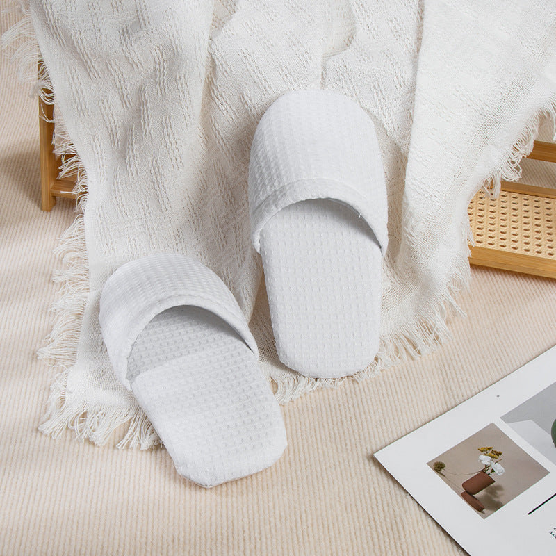 Wholesale Thick, Portable Disposable Waffle Pattern Slippers for Five-Star Hotel Guesthouses and Guest Rooms