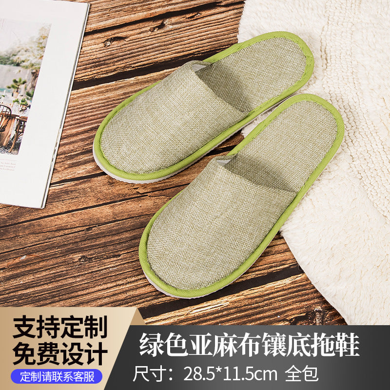 Hotel Disposable Slippers | Cotton Linen, Non-Slip, Custom Logo | Wholesale