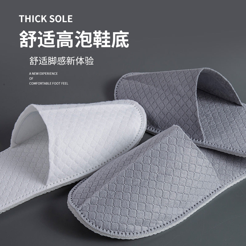 10 Pairs per Pack Disposable Hotel Slippers, Ultrasonic Needle-Punched Non-Woven Slippers, Non-Slip for Hotel & Guest Use