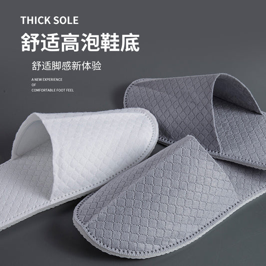 10 Pairs per Pack Disposable Hotel Slippers, Ultrasonic Needle-Punched Non-Woven Slippers, Non-Slip for Hotel & Guest Use