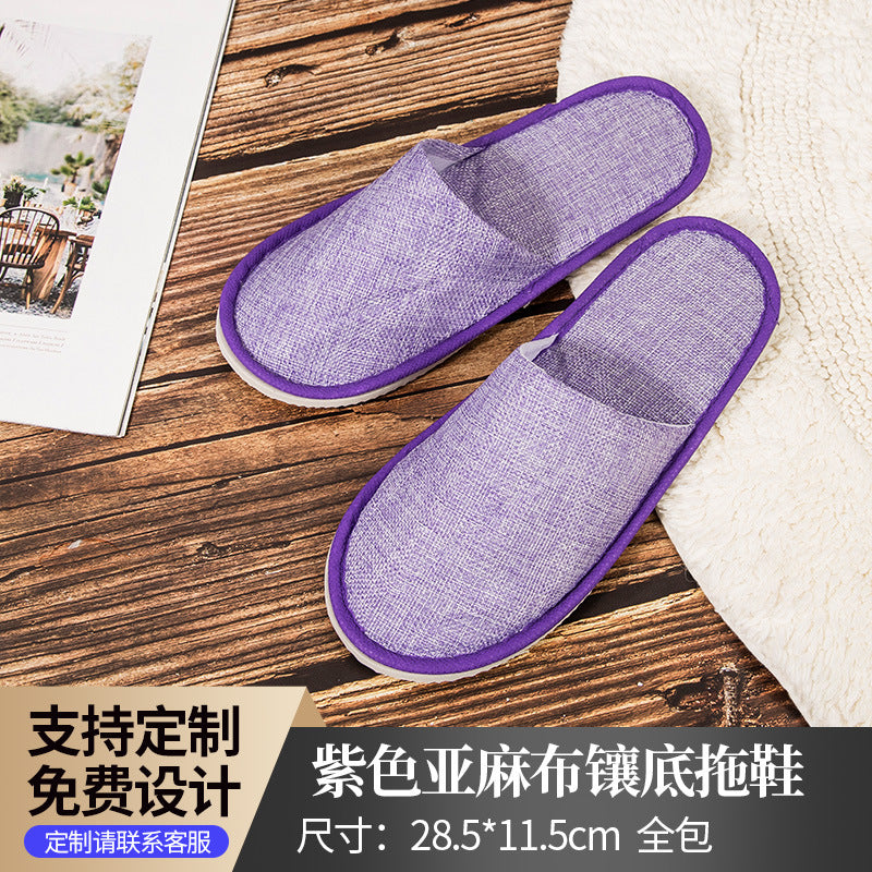 Hotel Disposable Slippers | Cotton Linen, Non-Slip, Custom Logo | Wholesale