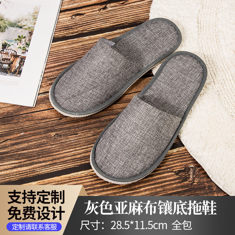 Hotel Disposable Slippers | Cotton Linen, Non-Slip, Custom Logo | Wholesale