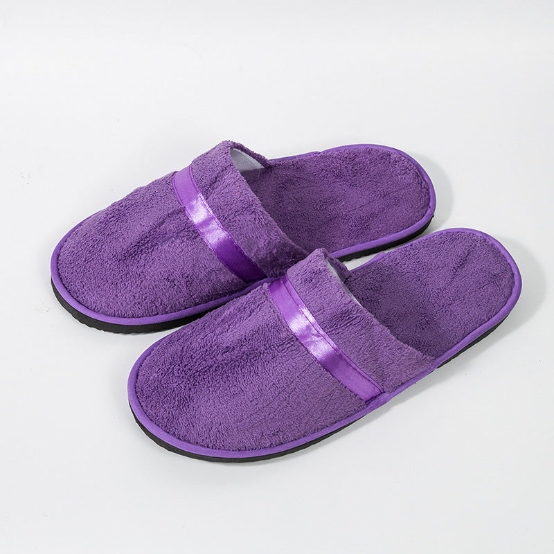 Thick Coral Fleece Disposable Slippers | Non-slip | Hotel, Airbnb & Beauty Salon
