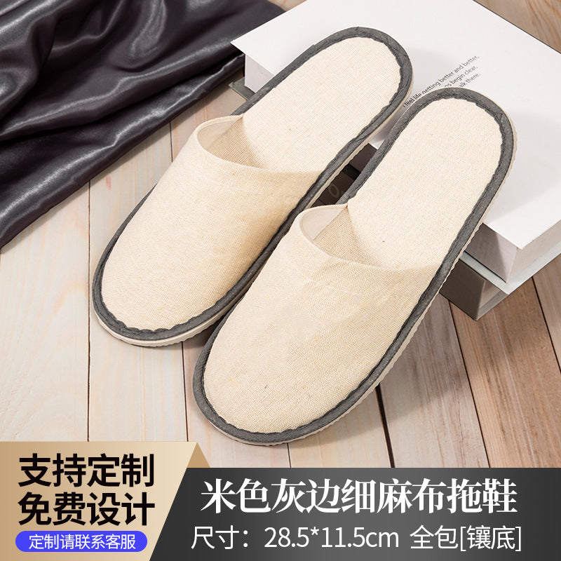 Hotel Disposable Slippers | Cotton Linen, Non-Slip, Custom Logo | Wholesale