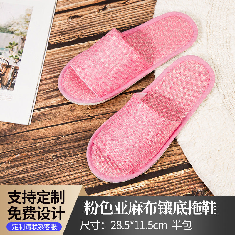 Hotel Disposable Slippers | Cotton Linen, Non-Slip, Custom Logo | Wholesale