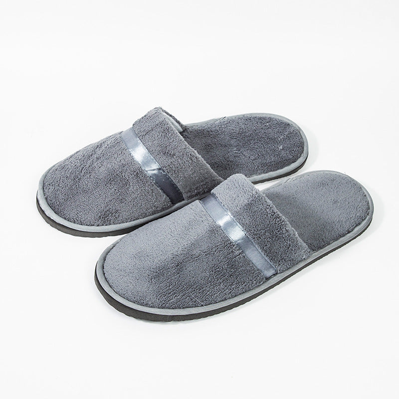 Thick Coral Fleece Disposable Slippers | Non-slip | Hotel, Airbnb & Beauty Salon