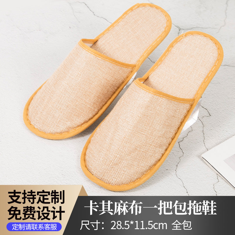 Hotel Disposable Slippers | Cotton Linen, Non-Slip, Custom Logo | Wholesale