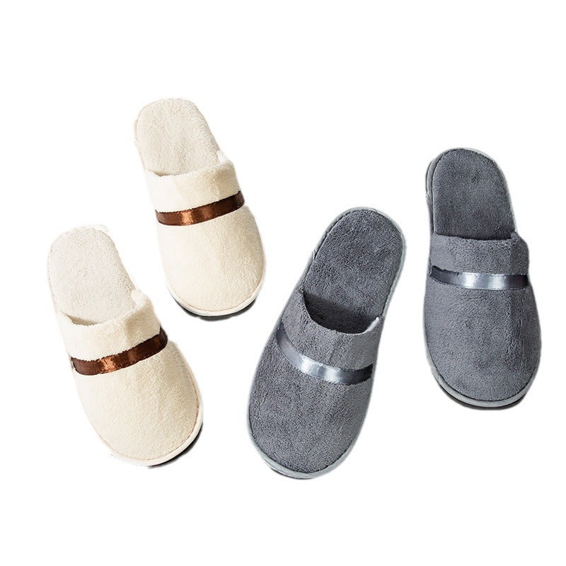 Thick Coral Fleece Disposable Slippers | Non-slip | Hotel, Airbnb & Beauty Salon