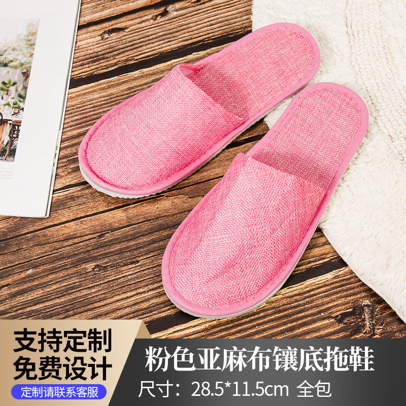 Hotel Disposable Slippers | Cotton Linen, Non-Slip, Custom Logo | Wholesale