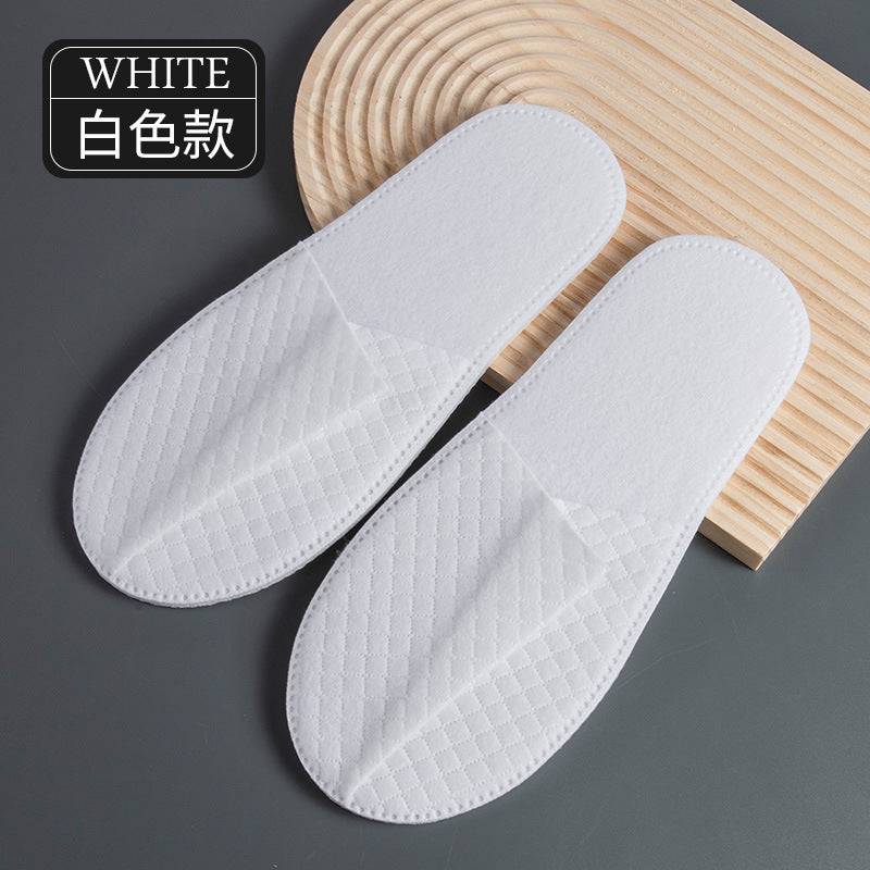 10 Pairs per Pack Disposable Hotel Slippers, Ultrasonic Needle-Punched Non-Woven Slippers, Non-Slip for Hotel & Guest Use